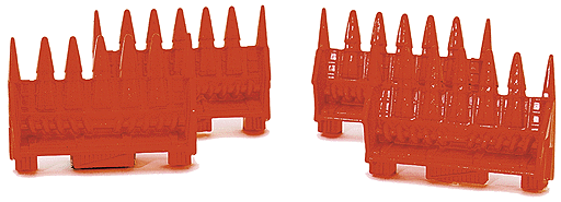 Walthers Life-Like SceneMaster HO 433-1661 Flat Car Load Six Row Combine Corn Head Load 4-Pack