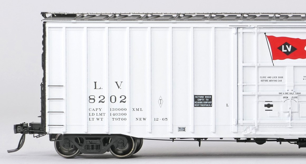 Tangent Scale Models HO 14036-06 PRR Shops X58 Plug Door Boxcar Lehigh Valley 'Delivery 12-1965 X58B' LV #8218