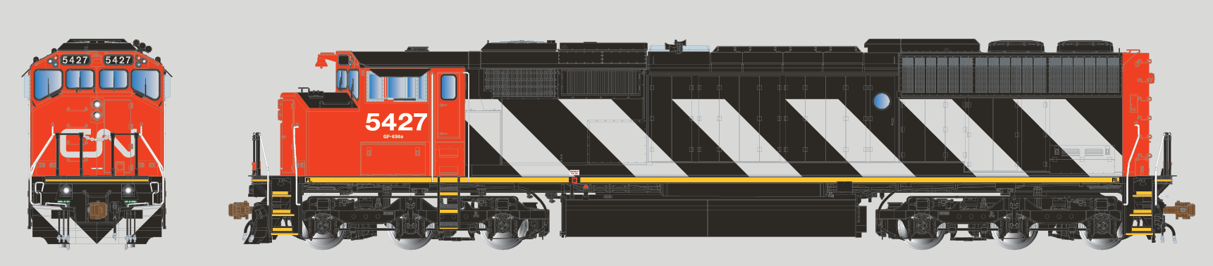 Aurora Miniatures HO AUR110502 DCC/ESU LokSound 5 Equipped GMDD SD50F Diesel Locomotive Canadian National 'Stripes' CN #5427