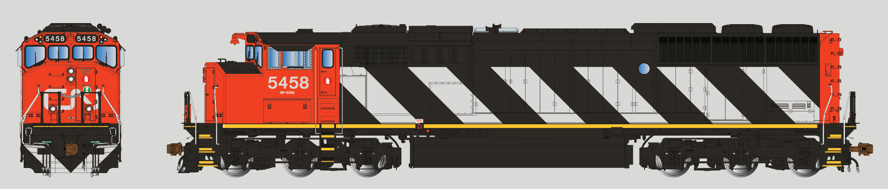 Aurora Miniatures HO AUR110004 DCC Ready GMDD SD50F Diesel Locomotive Canadian National 'Stripes' CN #5458