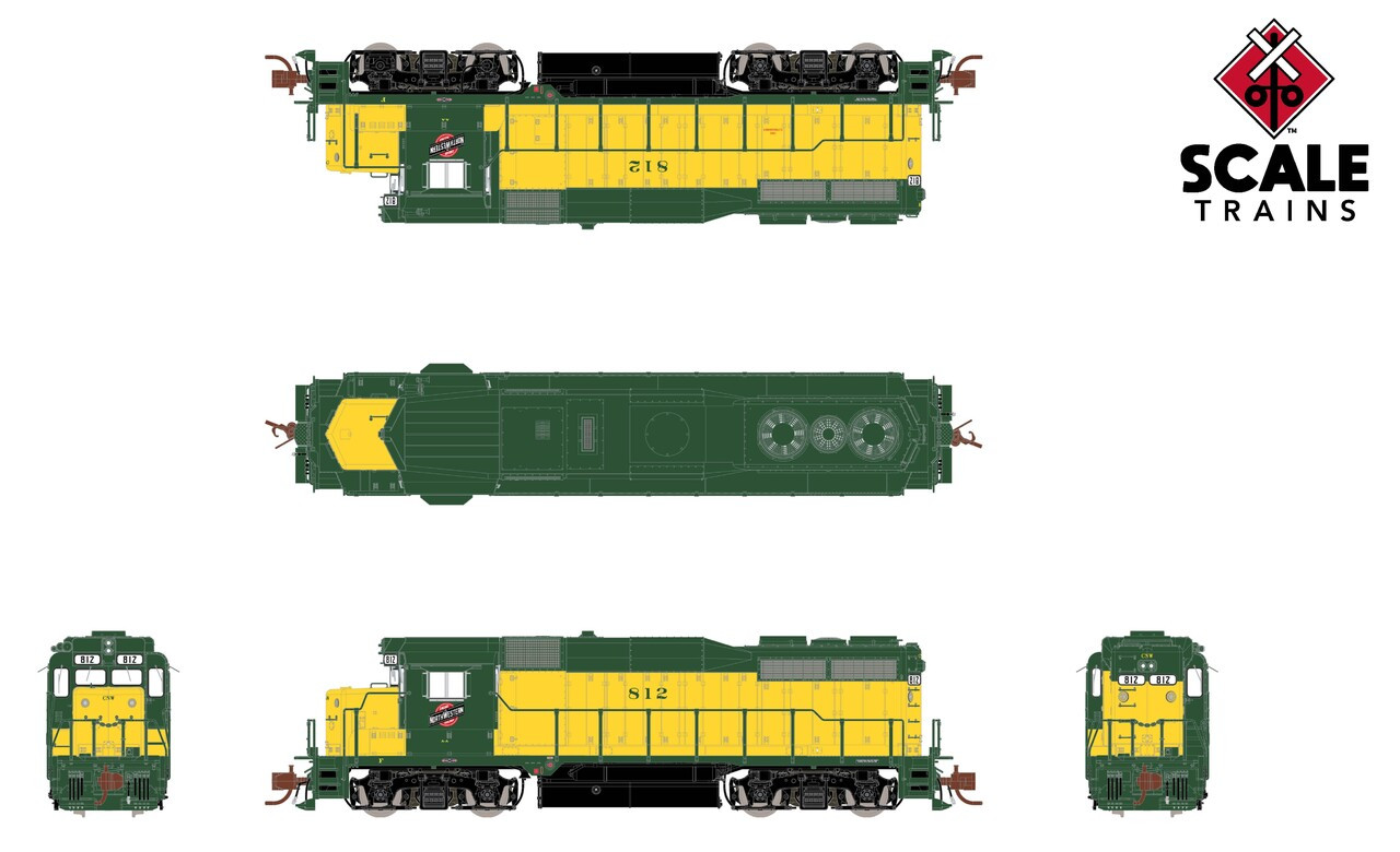 ScaleTrains Rivet Counter N SXT39940 DCC Ready EMD GP30 Locomotive Chicago & NorthWestern "OY" Scheme CNW #812