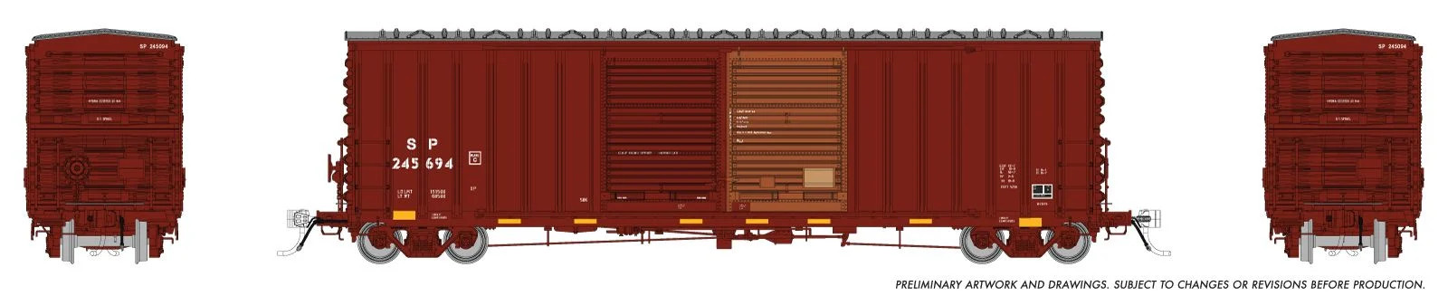 Rapido Trains Inc HO 170029 PC&F B-70-75 Boxcar Southern Pacific 'Brown Dip' #245694