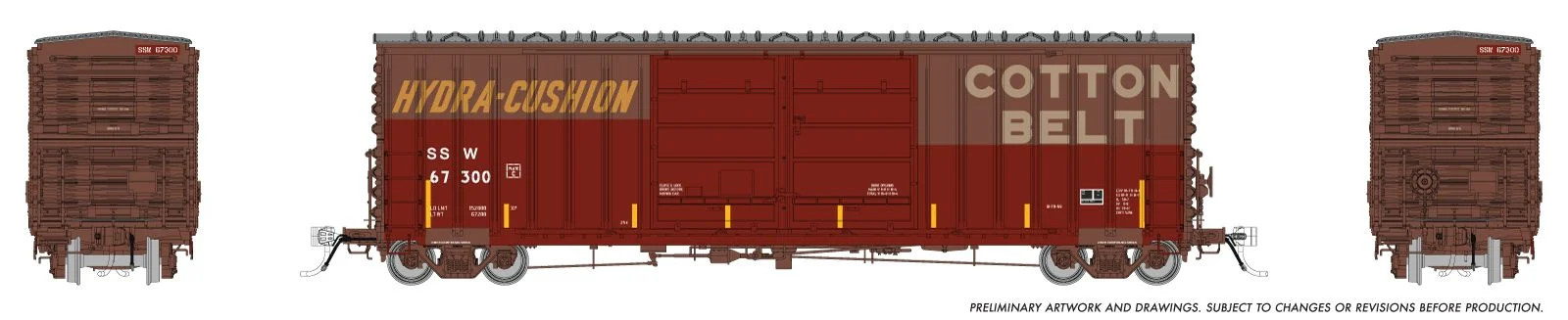 Rapido Trains Inc HO 170031 PC&F B-70-69 Boxcar SSW/Cotton Belt 'Patchout' #67300