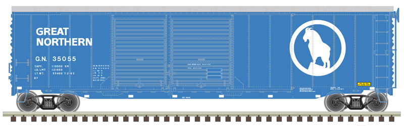 Atlas Master HO 20006579 50' Postwar Double-Door Boxcar Great Northern 'Big Sky Blue" GN #35055