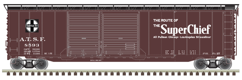 Atlas Master HO 20006592 50' Postwar Double-Door Boxcar Santa Fe