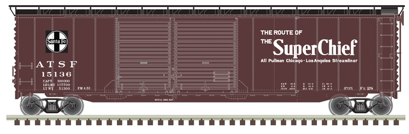 Atlas Master HO 20006593 50' Postwar Double-Door Boxcar Santa Fe 'Super Chief' ATSF #15136