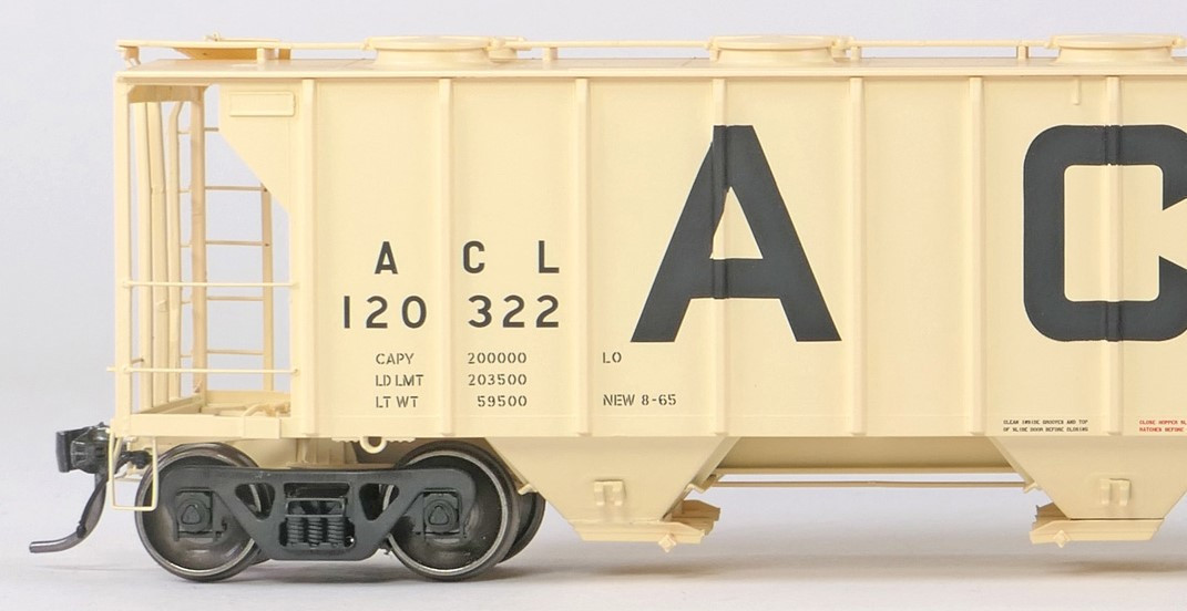Tangent Scale Models HO 35160-06 Pullman-Standard 2929 Covered Hopper Atlantic Coast Lines 'Delivery Beige 8-1965' ACL #120190