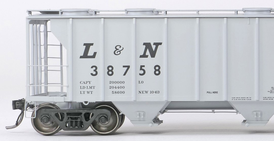Tangent Scale Models HO 35162-12 Pullman-Standard 2929 Covered Hopper Louisville and Nashville 'Delivery Gray 10-1963' L&N #38783