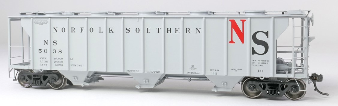 Tangent Scale Models HO 35163-02 Pullman-Standard 2929 Covered Hopper Norfolk Southern (Original NS) 'Delivery Gray 1-1966' NS #5019