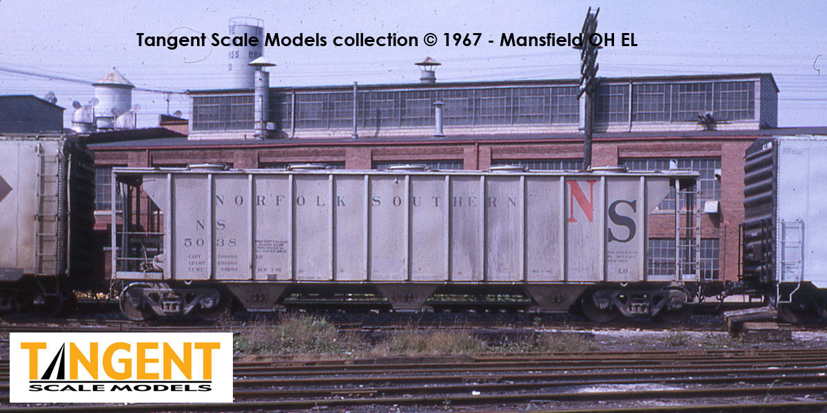 Tangent Scale Models HO 35163-08 Pullman-Standard 2929 Covered Hopper Norfolk Southern (Original NS) 'Delivery Gray 1-1966' NS #5093