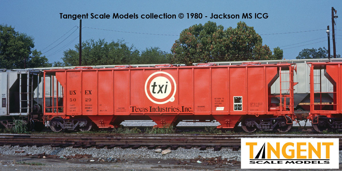 Tangent Scale Models HO 35164-05 Pullman-Standard 2929 Covered Hopper 'Texas Industries 1980' USEX #5026