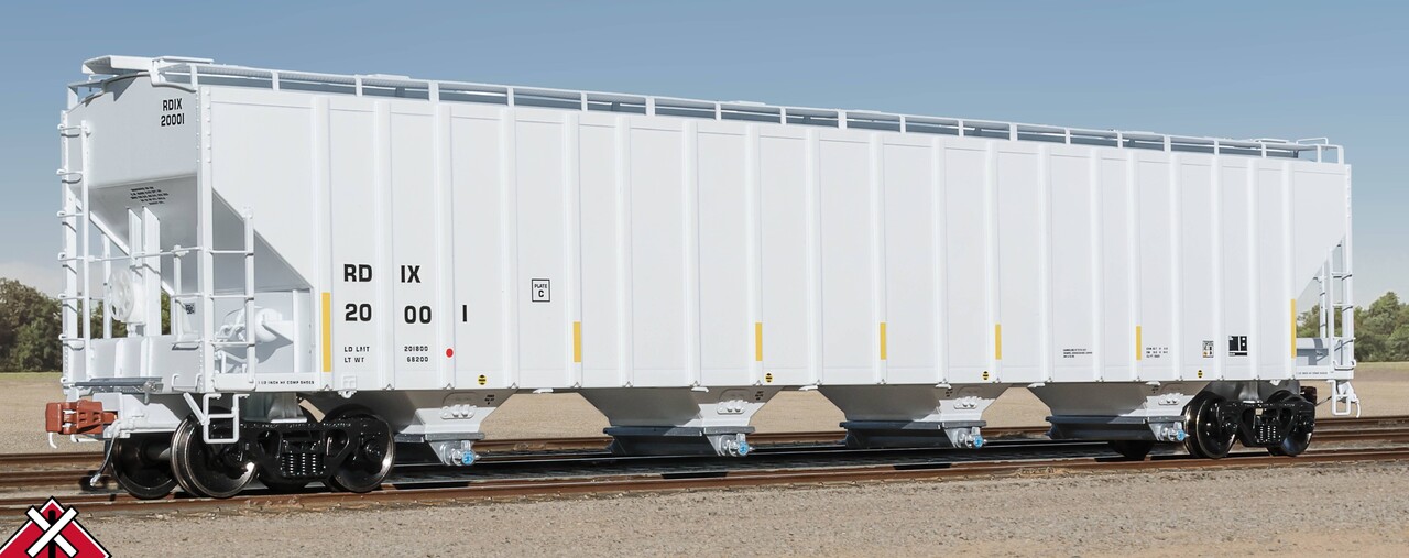 ScaleTrains Rivet Counter HO SXT39454 P-S 5820 Covered Hopper Entec Polymers White w/Conspicuity Stripes & Miner 289C Outlets RDIX #20001