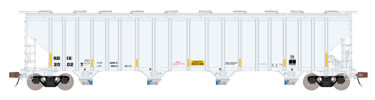ScaleTrains Rivet Counter HO SXT39455 P-S 5820 Covered Hopper Entec Polymers White w/Conspicuity Stripes & SALCO Kam-Op Outlets RDIX #20002