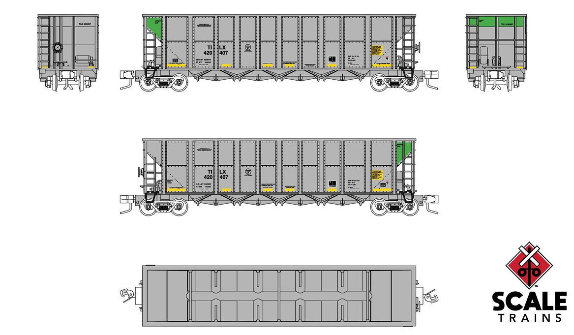 ScaleTrains Fox Valley Models N FVM10113 Trinity RD-4 Coal Hopper Trinity Leasing TILX #420452
