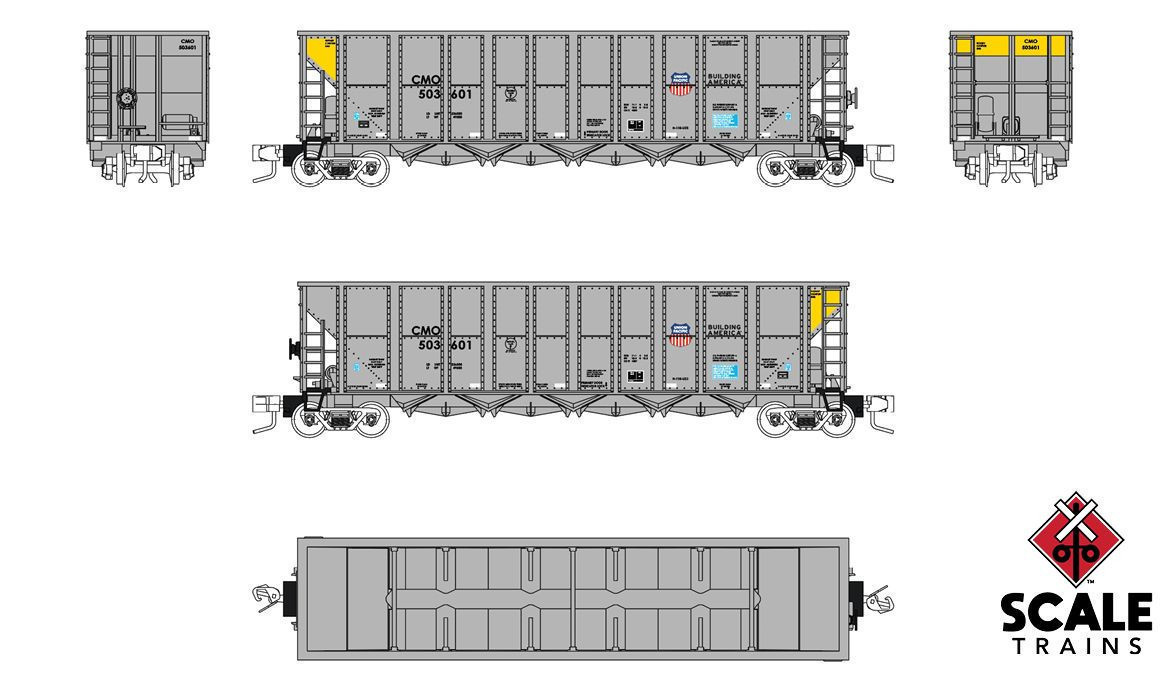 ScaleTrains Fox Valley Models N FVM10141 Trinity RD-4 Coal Hopper Union Pacific 'Building America' CMO #503768