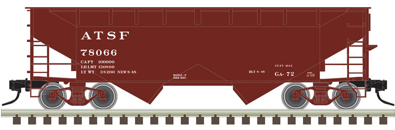 Atlas Trainman HO 20007440 Offset-Side 2-Bay Open Hopper Santa Fe ATSF #78099