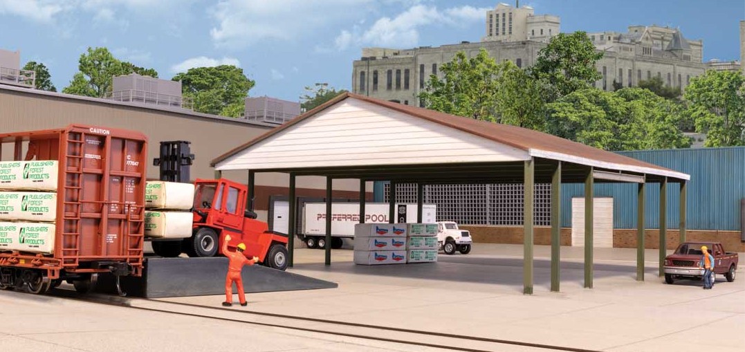 Walthers Cornerstone HO 933-4180 Open Air Intermodal Shed - Transload Facility - Kit