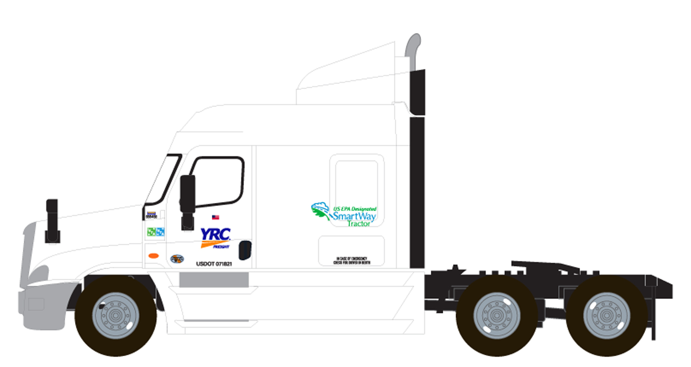Trainworx N 42590-01 Freightliner Cascadia Mid-Roof Tractor YRC Freight #1