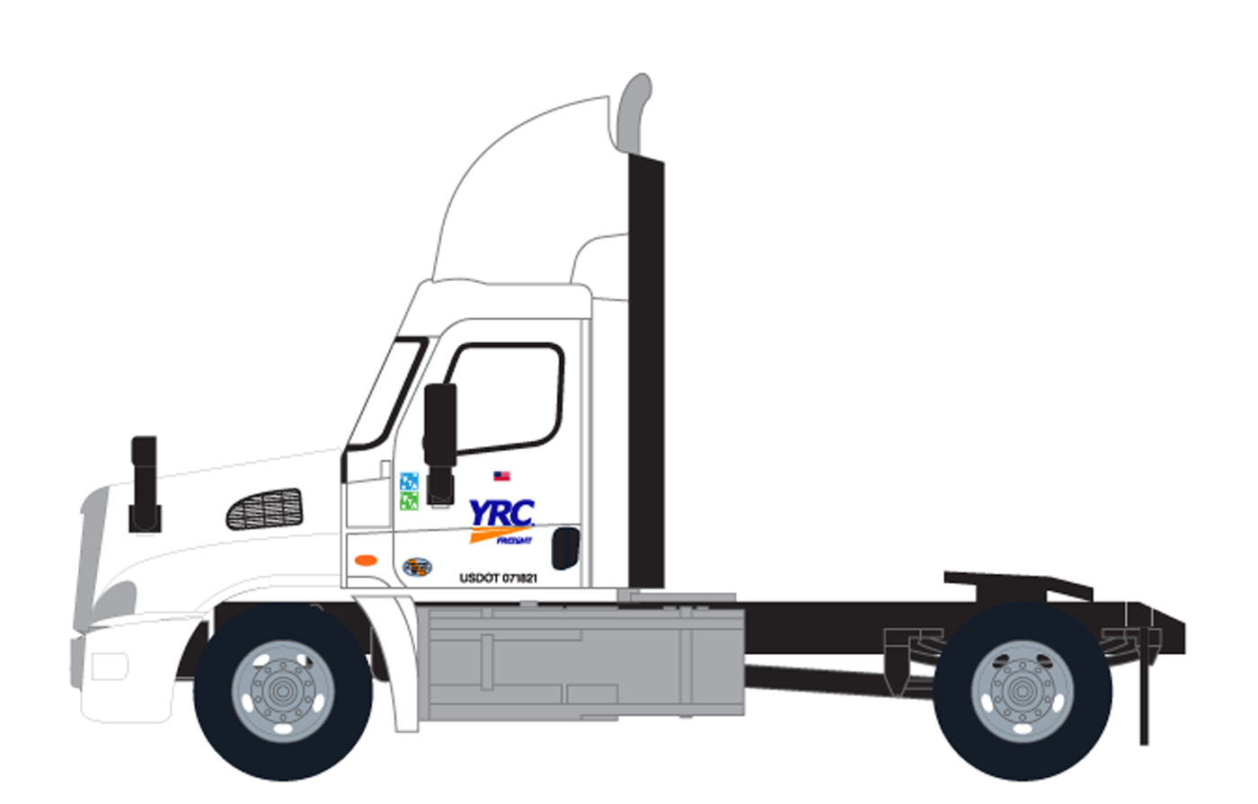 Trainworx N 42590-05 Freightliner Cascadia Raised-Roof 2-Axle Semi Tractor YRC Freight #5
