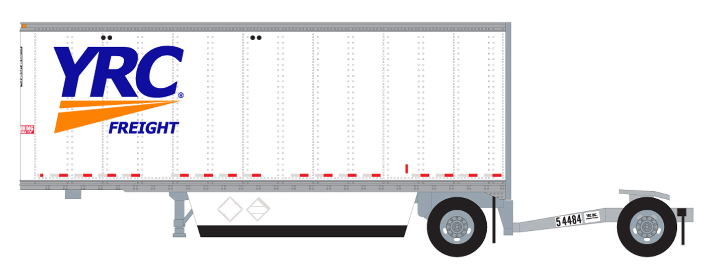 Trainworx N 42890-03 28' Pup Van Trailer with Converter Dolly YRC Freight #1