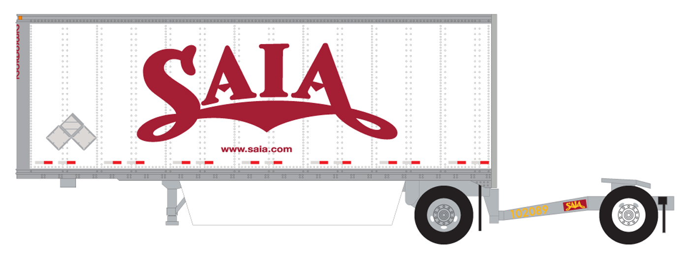 Trainworx N 42892-01 28' Pup Van Trailer with Converter Dolly Saia #1