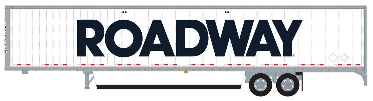 Trainworx N 45384-06 Hyundai 53' Dry Van Semi Trailer with Skirts Roadway #3 Billboard Block Lettering