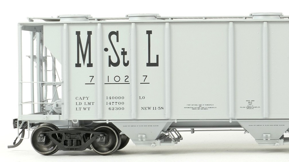 Tangent Scale Models HO 35012-03 PS-2 3215CuFt Covered Hopper Minneapolis and St. Louis 'Delivery Gray 11-1958' M&StL #71011