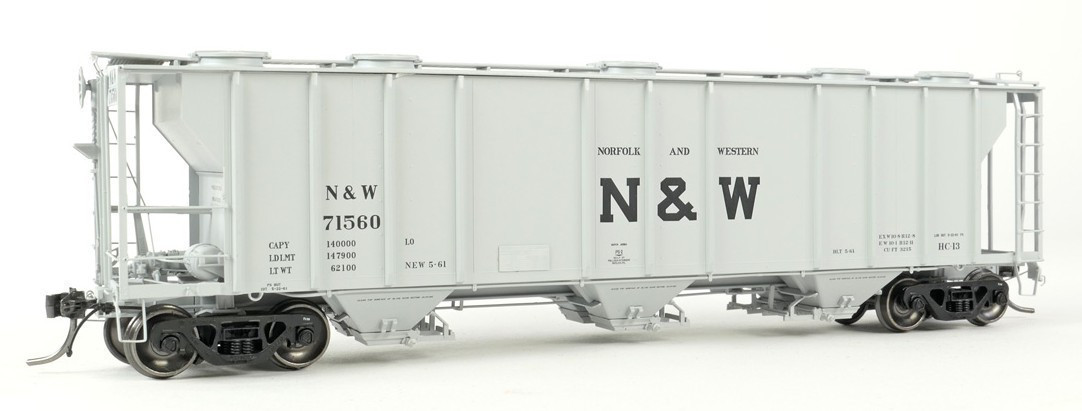 Tangent Scale Models HO 35013-10 PS-2 3215CuFt Covered Hopper Norfolk and Western 'Delivery Gray HC13 5-1961' NW #71585