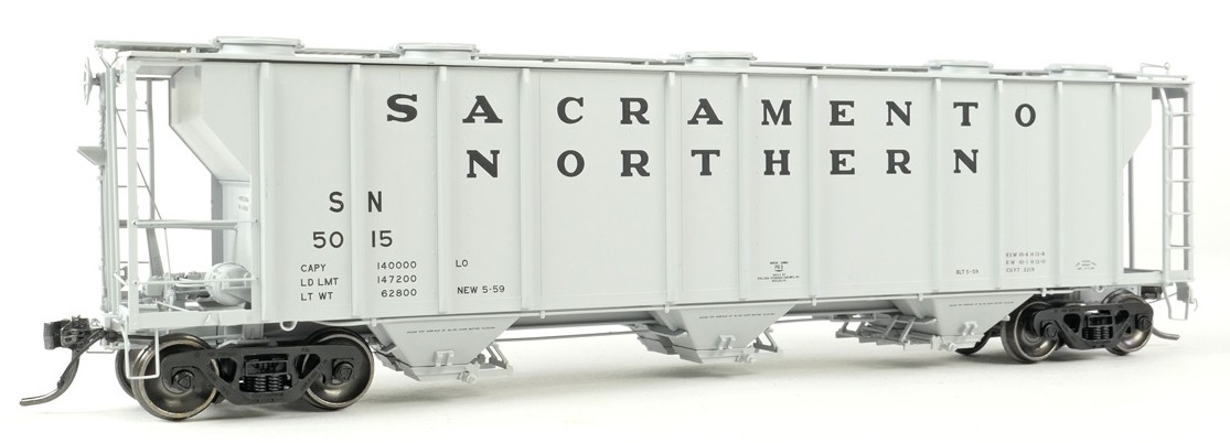 Tangent Scale Models HO 35014-01 PS-2 3215CuFt Covered Hopper Sacramento Northern 'Delivery Gray 5-1959' SN #5011