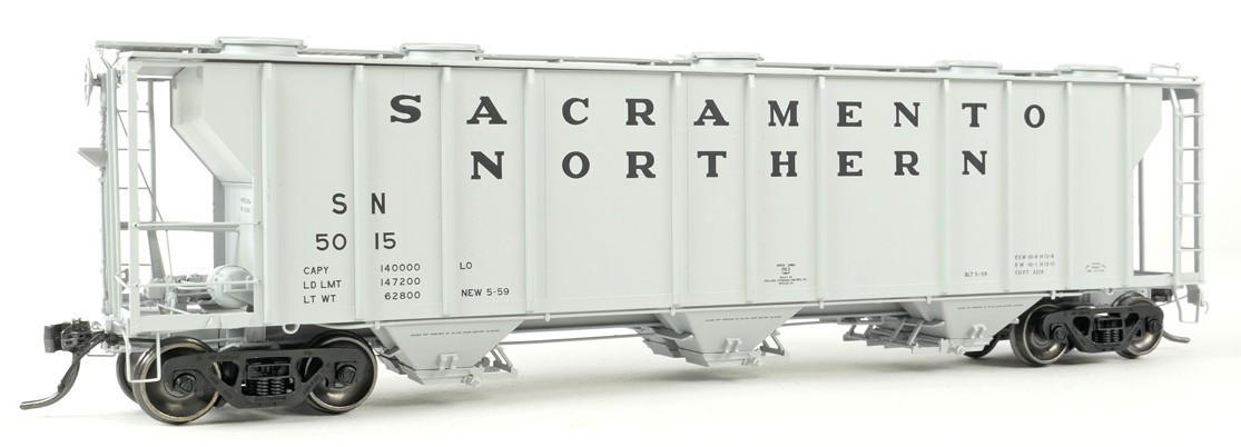 Tangent Scale Models HO 35014-04 PS-2 3215CuFt Covered Hopper Sacramento Northern 'Delivery Gray 5-1959' SN #5016