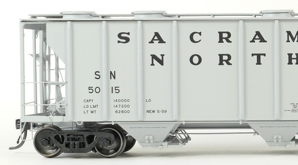 Tangent Scale Models HO 35014-06 PS-2 3215CuFt Covered Hopper Sacramento Northern 'Delivery Gray 5-1959' SN #5020