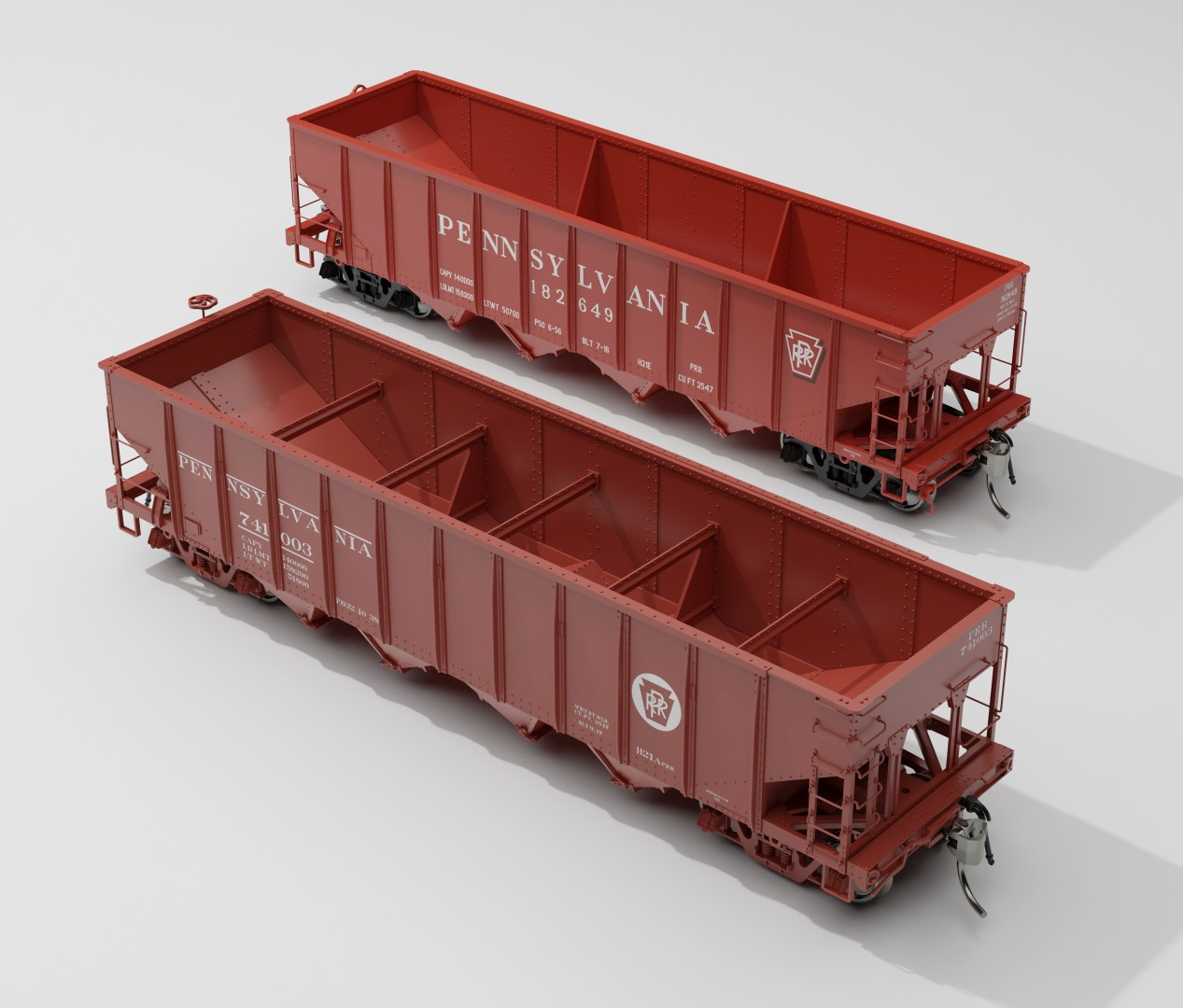 Rapido Trains Inc HO 178002A Pennsylvania RR H21A 4-Bay Hopper PRR-Red 'Circle Keystone' - Single Car #1