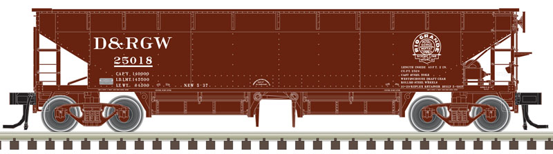 Atlas Master HO 20006804 70-Ton Hart Ballast Car Denver & Rio Grande Western D&RGW #25018
