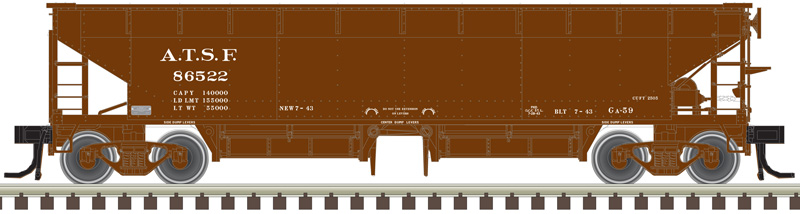 Atlas Master HO 20006806 70-Ton Hart Ballast Car Santa Fe ATSF #86522