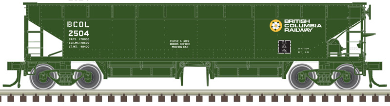 Atlas Master HO 20006809 70-Ton Hart Ballast Car British Columbia Railway BCOL 3-Pack