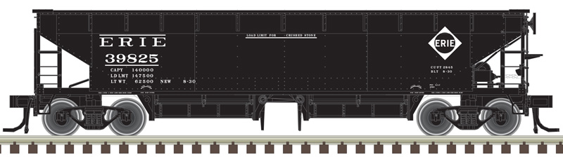 Atlas Master HO 20006811 70-Ton Hart Ballast Car Erie 3-Pack