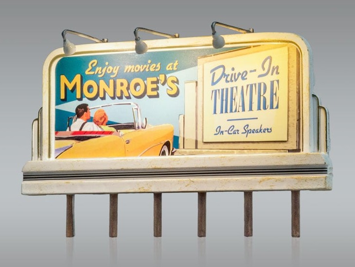 Woodland Scenics HO JP5794 Just Plug Billboards - Monroe's Drive-In