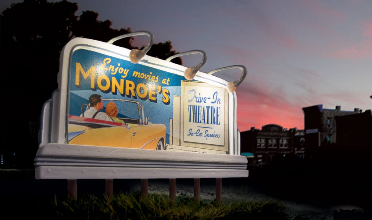 Woodland Scenics HO JP5794 Just Plug Billboards - Monroe's Drive-In