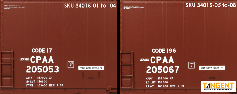 Tangent Scale Models HO 34015-02 Thrall 5,880CuFt 60′ Double Plug Door Box Car Canadian Pacific 'Original 7-1969' CPAA #205055
