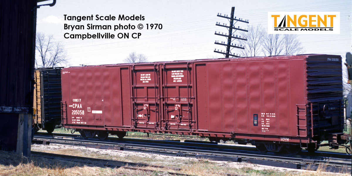 Tangent Scale Models HO 34015-08 Thrall 5,880CuFt 60′ Double Plug Door Box Car Canadian Pacific 'Original 7-1969' CPAA #205071
