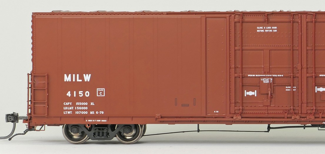Tangent Scale Models HO 34016-01 Thrall 5,880CuFt 60′ Double Plug Door Box Car Milwaukee Road 'Repaint 6-1979' MILW #4150