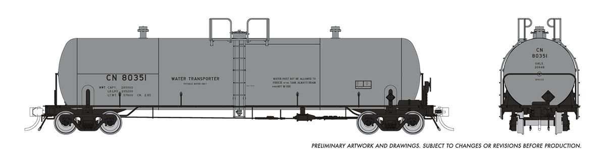 Rapido Trains Inc HO 135013 Procor 20K gal Tank Car Canadian National 'Company Service' CN 6-Pack