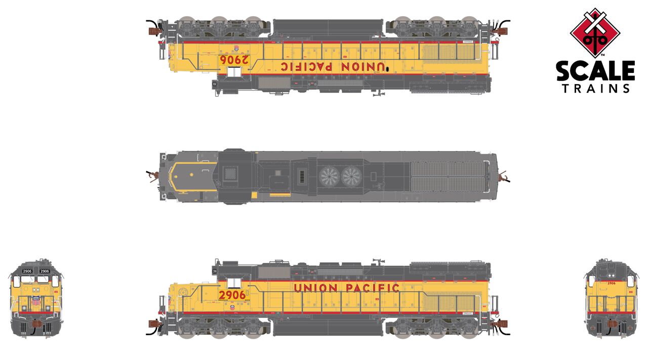 ScaleTrains Rivet Counter N SXT41054 DCC/ESU LokSound V5 EMD SD40T-2 Union Pacific 116" Snoot Nose w/Ditch Lights UP #2906