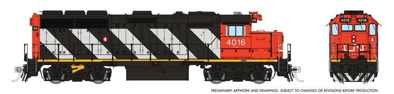 Rapido Trains Inc HO 40005 DCC Ready EMD GP40 Locomotive Canadian National 'Stripes' CN #4013
