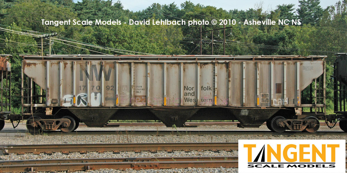 Tangent Scale Models HO 36220-05 NW Roanoke Shops 4750CuFt Covered Hopper Norfolk Western 'Delivery HC-71 1973' NW #177132