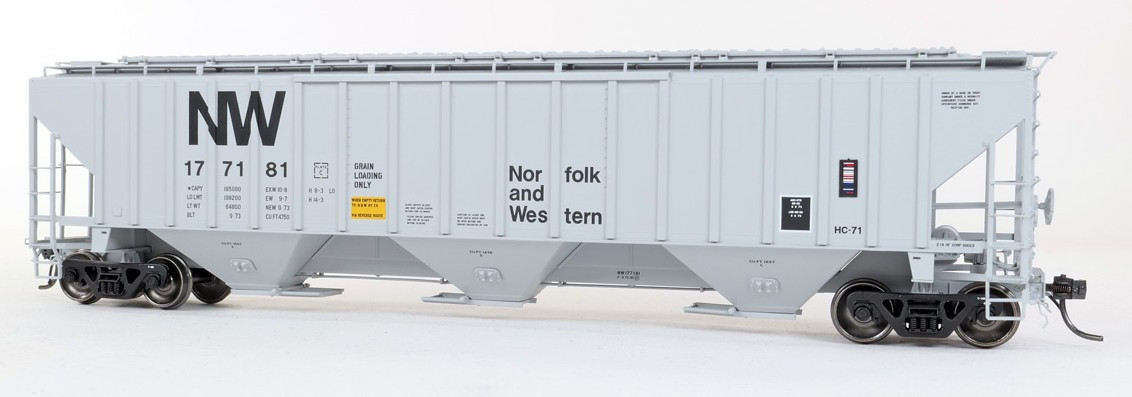 Tangent Scale Models HO 36220-11 NW Roanoke Shops 4750CuFt Covered Hopper Norfolk Western 'Delivery HC-71 1973' NW #177181