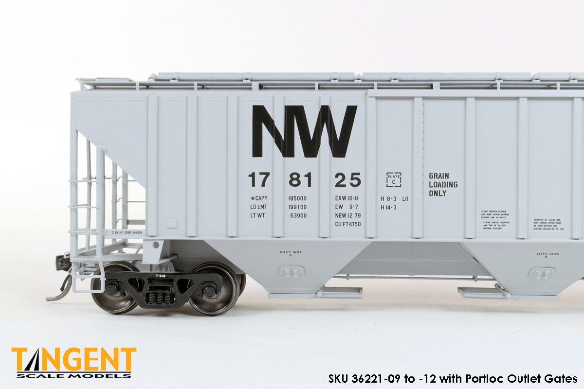 Tangent Scale Models HO 36221-02 NW Roanoke Shops 4750CuFt Covered Hopper Norfolk Western 'Delivery HC-71 1979' NW #178016