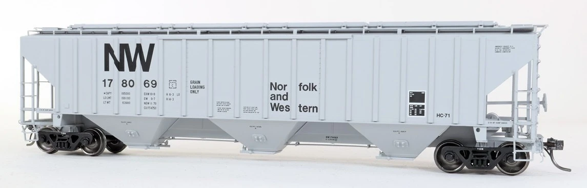 Tangent Scale Models HO 36221-06 NW Roanoke Shops 4750CuFt Covered Hopper Norfolk Western 'Delivery HC-71 1979' NW #178077