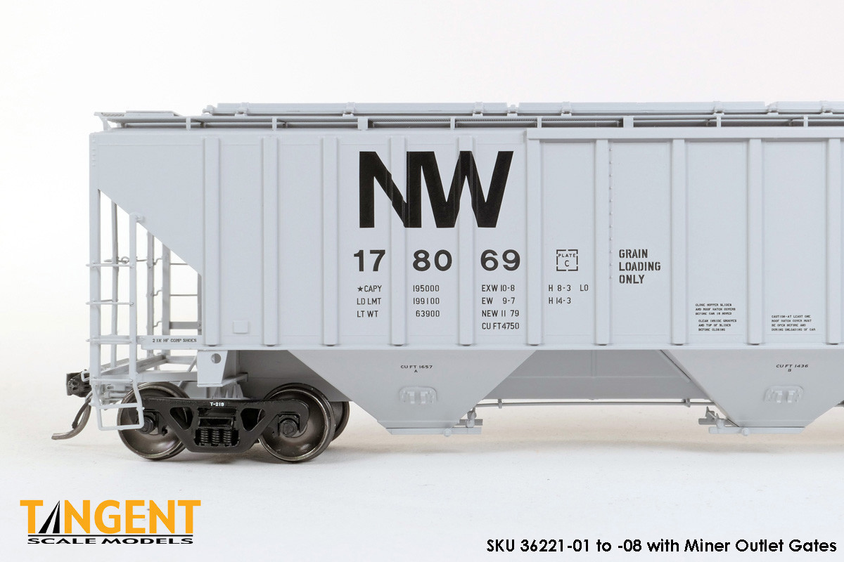 Tangent Scale Models HO 36221-06 NW Roanoke Shops 4750CuFt Covered Hopper Norfolk Western 'Delivery HC-71 1979' NW #178077