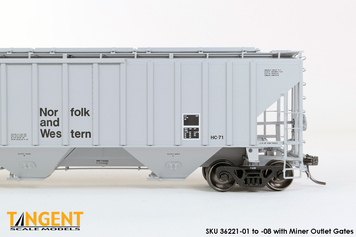 Tangent Scale Models HO 36221-09 NW Roanoke Shops 4750CuFt Covered Hopper Norfolk Western 'Delivery HC-71 1979' NW #178105
